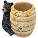 Decorative Black Bear in a Beehive Honey Pot Countertop Utensil Holder Crock Display Stand Table Statue for Cabin or Rustic Lodge Decor and Gourmet Kitchen Decorations As Housewarming Gifts