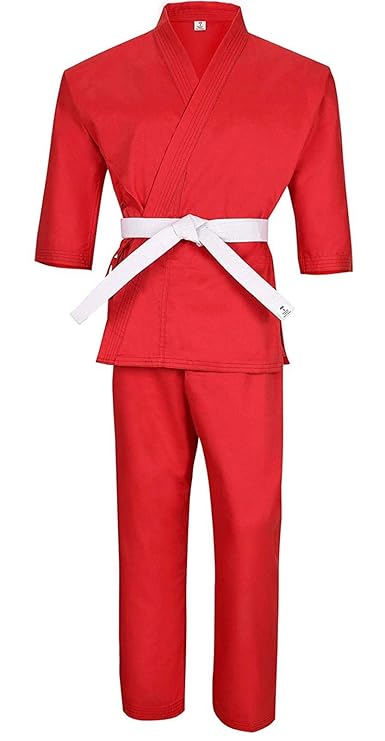 Knockout Martial Arts Karate Red Uniform for Kids & Adults Medium