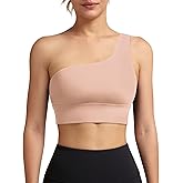 Queenie Ke Womens One Shoulder Sports Bra Left Side Strap Yoga Bras Gym Training Workout Crop Tops