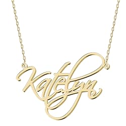 UMAGICBOX Personalized Katelyn Name Necklace 18K