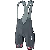 Przewalski Men's Cycling Bib Shorts 4D Padded Bicycle Biking Bibs Pocket Shorts Road Bike Shorts