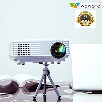 WOWOTO LED Portable Projector 2000 lm Full HD Support Home Theater USB/AV/HDMI 120 Degree Display