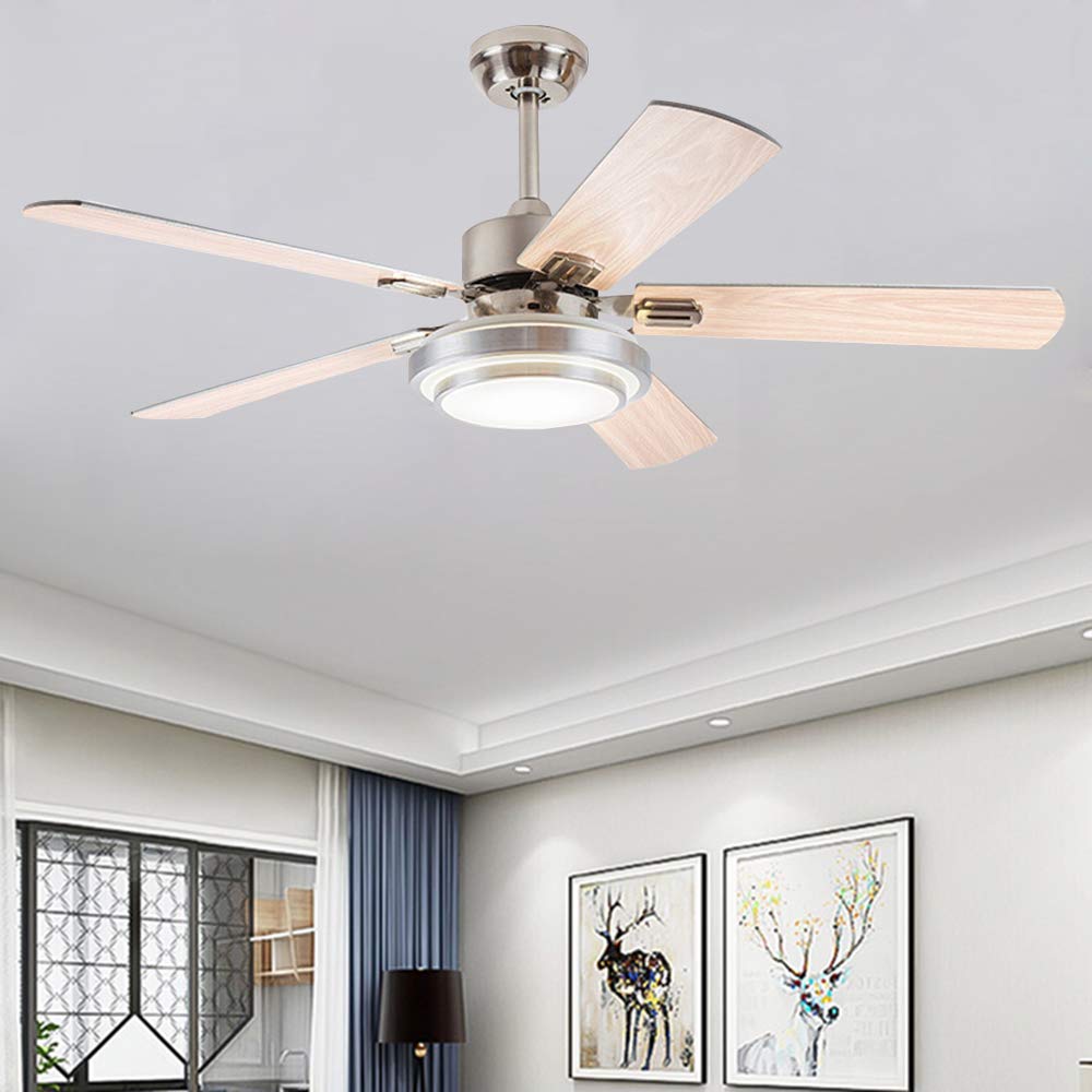 Andersonlight Fan 52 Led Indoor Stainless Steel Ceiling Fan With Light And Remote Control Tools Home Improvement Ceiling Fans