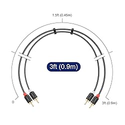 J&D 2 RCA Cables, RCA Cable Gold Plated Audiowave