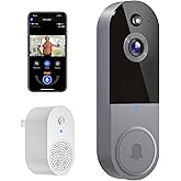 Occuwave 1080P Video Doorbell Camera Wireless, Cloud Storage, Live View, 2-Way Audio, Night Vision, Included Ring Chime, 2.4G