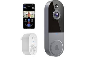 1080P Video Doorbell Camera Wireless, 2-Way Audio, Night Vision, Included Ring Chime, Real-Time Alert, 2.4Ghz WiFi Only, Live