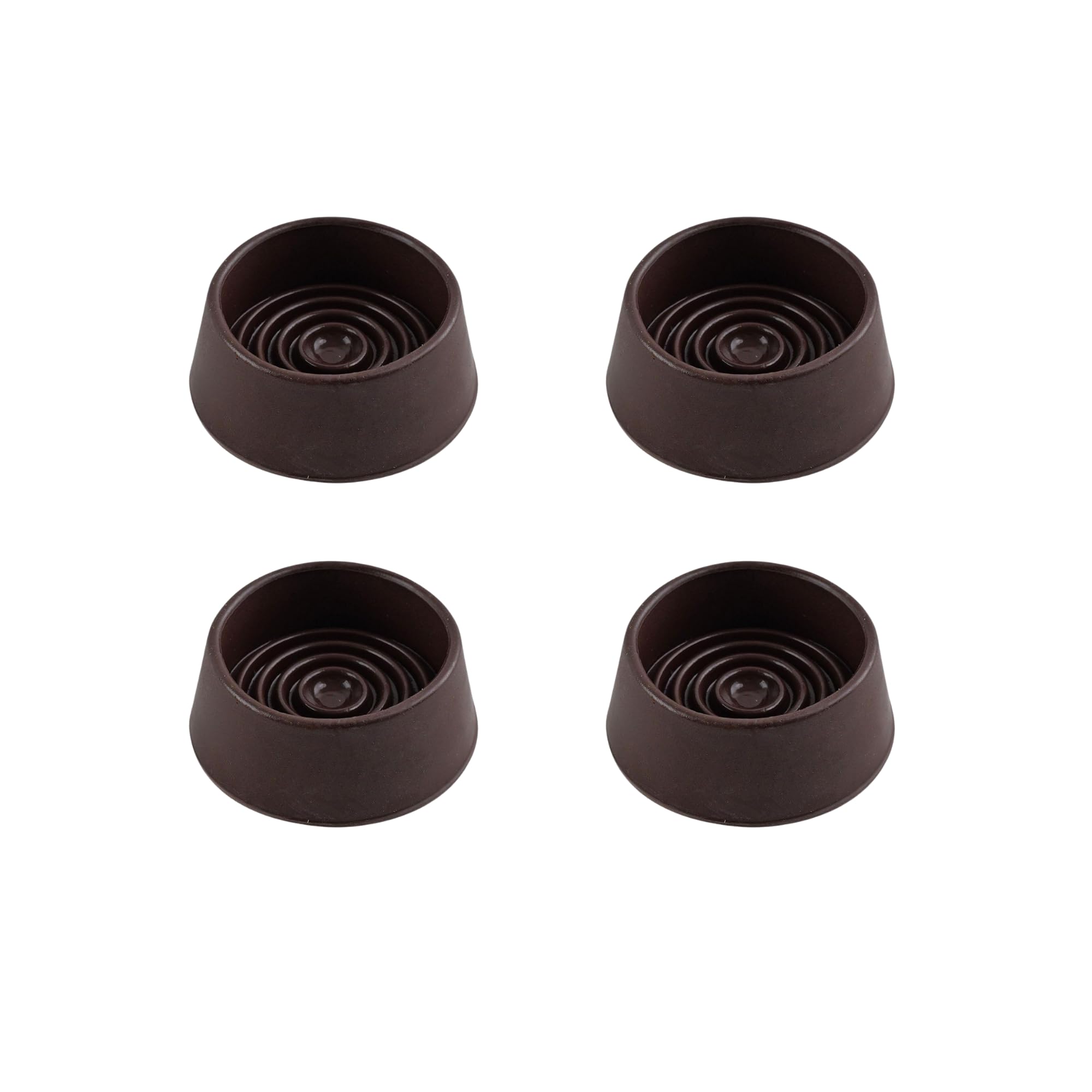 Felt Gard 4 Pack 44mm Brown Rubber Castor Cups - Non-Slip Floor Protectors for Furniture Table, Chair, Sofa & Bed Legs