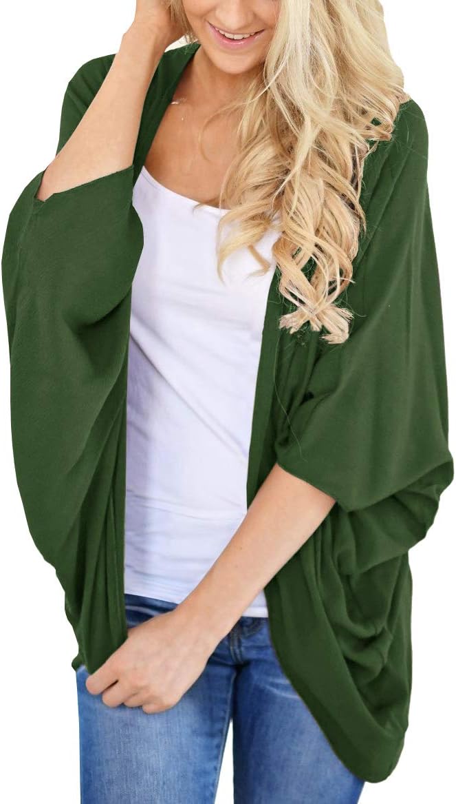 PRETTODAY Women's Summer Chiffon Kimono Cardigans Batwing Sleeve Sheer Shawl Cover ups