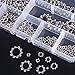 Hilitchi 300-Pcs [8-Size] 304 Stainless Steel External Tooth Star Lock Washers Assortment Set - Size Included: M2 M3 M4 M5 M6 M8 M10 M12