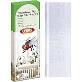 LFSYS 50 Pack Window Flie Trapz, Fruit Flie Trapz for Indoors, Fly Paper Stiky Strips, Fly Traps for Indoors Clear