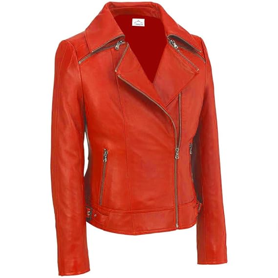 plus size red leather jacket