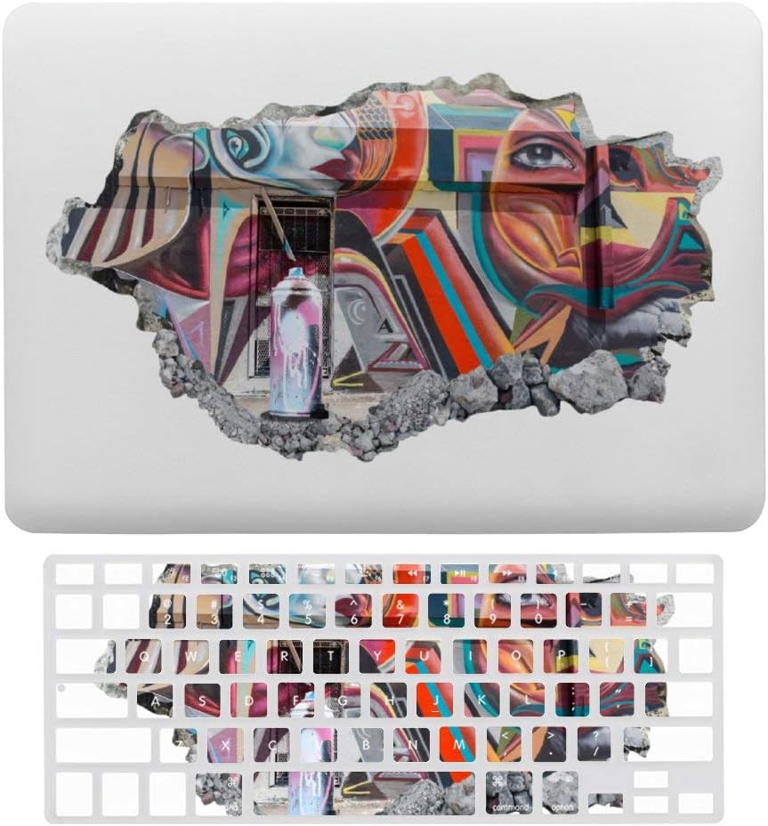 First Class Quality Colorful Graffiti Plastic Hard Case Shell Keyboard Cover For Macbook Air 13 New Pro 13 Touch Street Art Creative 3d Smashed Wall Art Laptop Keyboardmembrane Fashion Protective Shell Set
