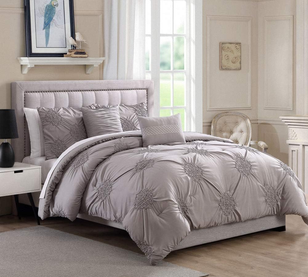 Amazon Com Bourina King Comforter Set 5 Piece Round Floral