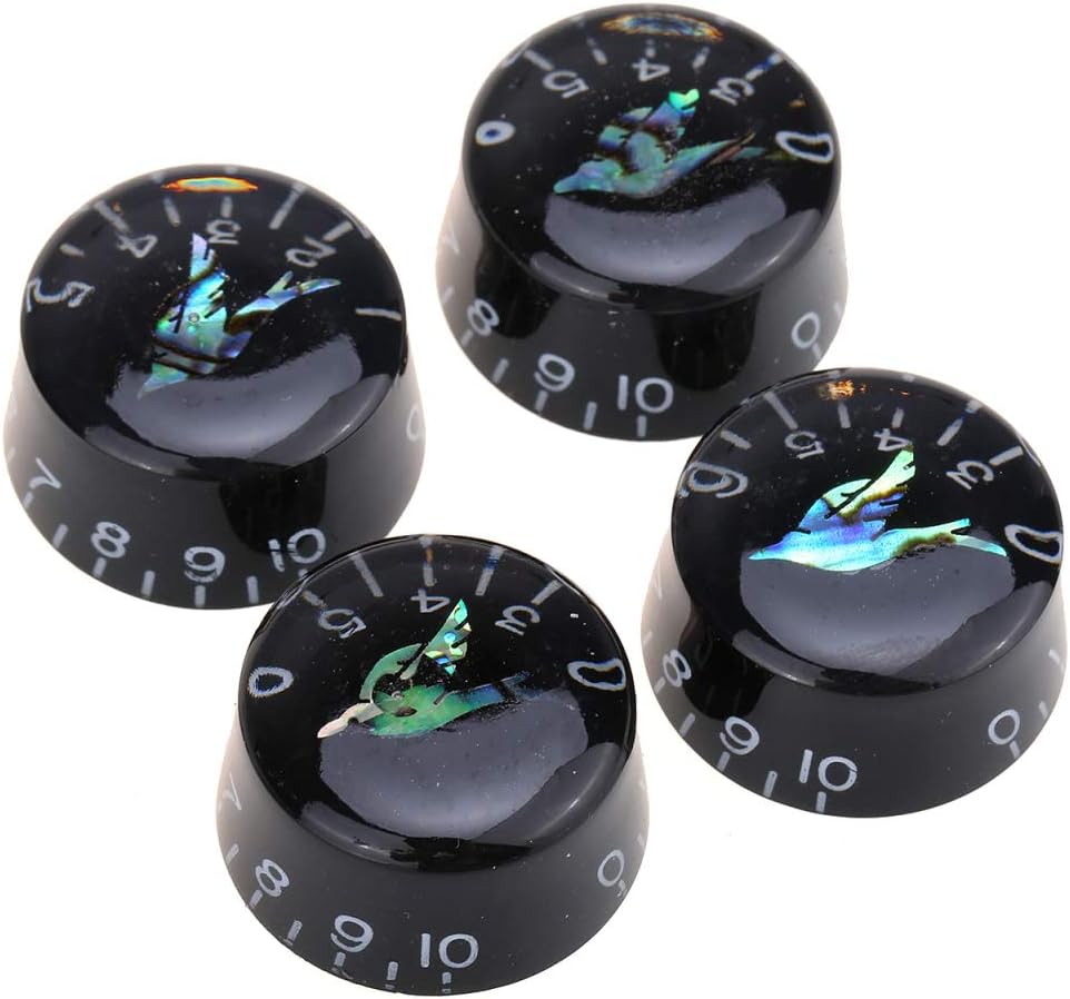 Musiclily Pro 1/4" Acier Fins Cannelé Boutons Dome Avec Vis De Fixation Et Point Indicateur