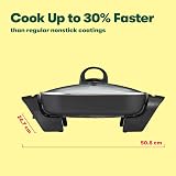 BELLA Electric Skillet Frying Pan with Glass Lid Copper 30x30 cm view 3