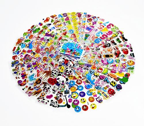 Pack Of 30 Puffy Stickers Kids Stickers 3D Stickers for Children Kids , 30 Different Sheets, Including Dinosaur,Animals,Smiling Face ,Cars, Food, Fruit,Numbers, Pets and More!