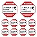Video Surveillance Sign 10 Pack, CCTV 24 Hour Warning Sticker Door Window Yard Sign, Indoor & Outdoor Use (2-6x6