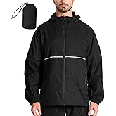 SWISSWELL Men's Rain Jacket Windbreaker Packable,Lightweight Golf Rain Coat Inner Pocket for Camping Hiking Cycling