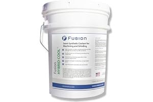 FUSION CHEMICAL Advanced General Purpose Cutting Oil | Ultimate Human/Enviro Friendly Cutting Fluid, Cutting Oil for Drilling Metal, Bandsaw Cutting Fluid, Tapping Fluid | Fusion Hybrid Cool (5 Gallon)