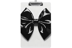 Clipboard, A4 Size Acrylic Clipboard, Black Bow Decorative Standard Clipboards with Stainless Steel Hanging Hole, Portable Do