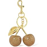 SORGERLY Cherry Bag Charm Keychain - Cute Purse Handbag Fruit Accessories - Beautiful Birthday Gift for Women