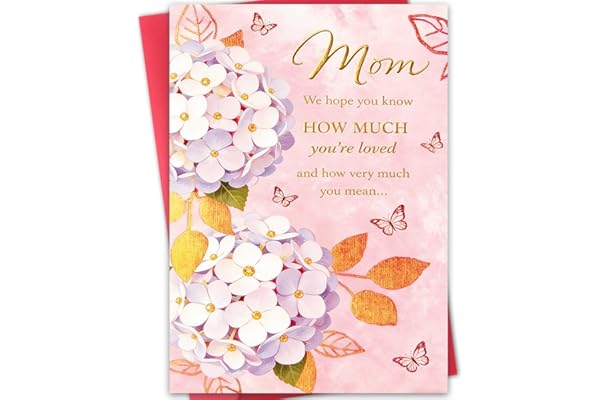 LiuuLi Happy Mothers Day Card for Mom, Beautiful Floral Mothers Day Gifts from Daughter Son Kids, Elegant Mom Appreciation Card with Heartfelt Message