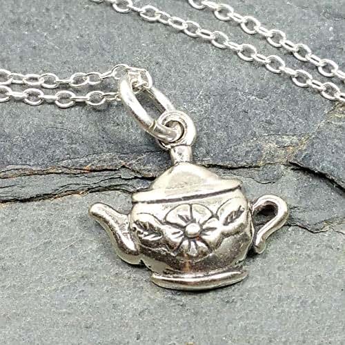 Tea Pot Necklace 925 Sterling Silver Handmade