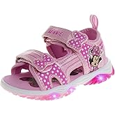 Josmo Disney Minnie Mouse Kids Girls Sandal LED Light Up Strap Sandals For Girl Size Toddler/Little Kid