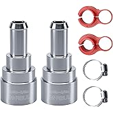 EVRBUL 2PCS Heater Core Hose Connectors - Stainless Steel Coolant Hose Connector Inlet/Outlet 3/4In Tube x 5/8In Hose Compatible with Chevrolet GMC Cadillac Replace# 15032062 800-409HP