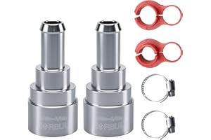 EVRBUL 2PCS Heater Core Hose Connectors - Stainless Steel Coolant Hose Connector Inlet/Outlet 3/4In Tube x 5/8In Hose Compatible with Chevrolet GMC Cadillac Replace# 15032062 800-409HP