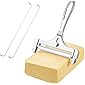 Stainless Steel Wire Cheese Slicer, Adjustable Thickness Cheese Cutter with 2 Pieces Replaceable Wires for Soft, Semi…