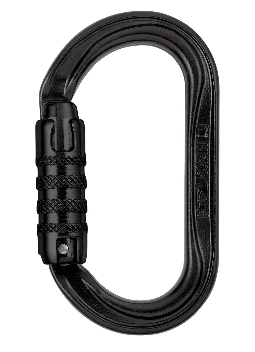 Petzl M72A TLN NEW OXAN High-Strength Oval Carabiner, Size: Triact-Lock, Black