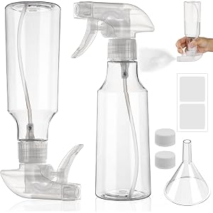 Decorniqu 2 Pack 360° Reverse Plastic Spray Bottles 10oz Empty Spray Bottle | Adjustable Nozzle, 310ml Fine Mist Spray Bottle