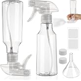 Decorniqu 2 Pack 360&deg; Reverse Plastic Spray Bottles 10oz Empty Spray Bottle | Adjustable Nozzle, 310ml Fine Mist Spray Bottle for Hair, Cleaning Solutions, Cooking, Plant, Essential Oils, Clear