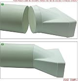 Kair Ducting Adaptor 220x90 to 150mm Rectangular to Round 6" Connector view 3