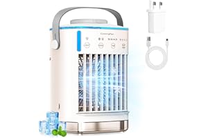 Portable Air Conditioner,4-Speed Evaporative Air Cooler, 7-Color Night Light, 2-8H Timer, 2 Mist,Large 700ml Water Tank Porta