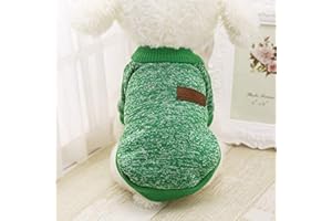 Idepet Pet Dog Classic Knitwear Sweater,Fleece Coat for Small,Medium Dog,Warm Pet Dog Cat Clothes,Soft Puppy Customes (L, Green)