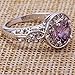 YAZILIND Temperament Silver Plated Leaves Swirl Vine Wreath Purple Cubic Zirconia Ring for Women