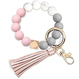 UpUDo Keychain Bracelet Wristlet, Silicone Beaded