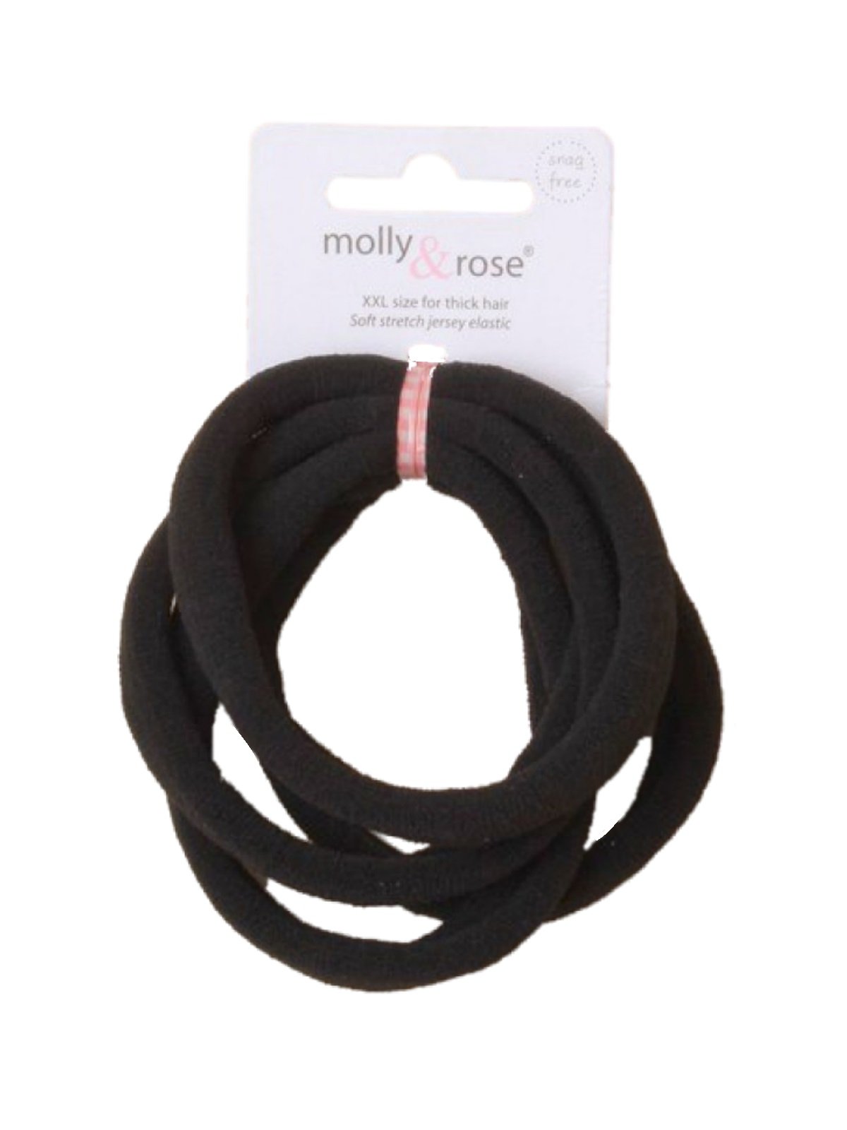 Set of 4 Large Soft Jersey Endless Hair Elastics Bobbles Bands (Black)