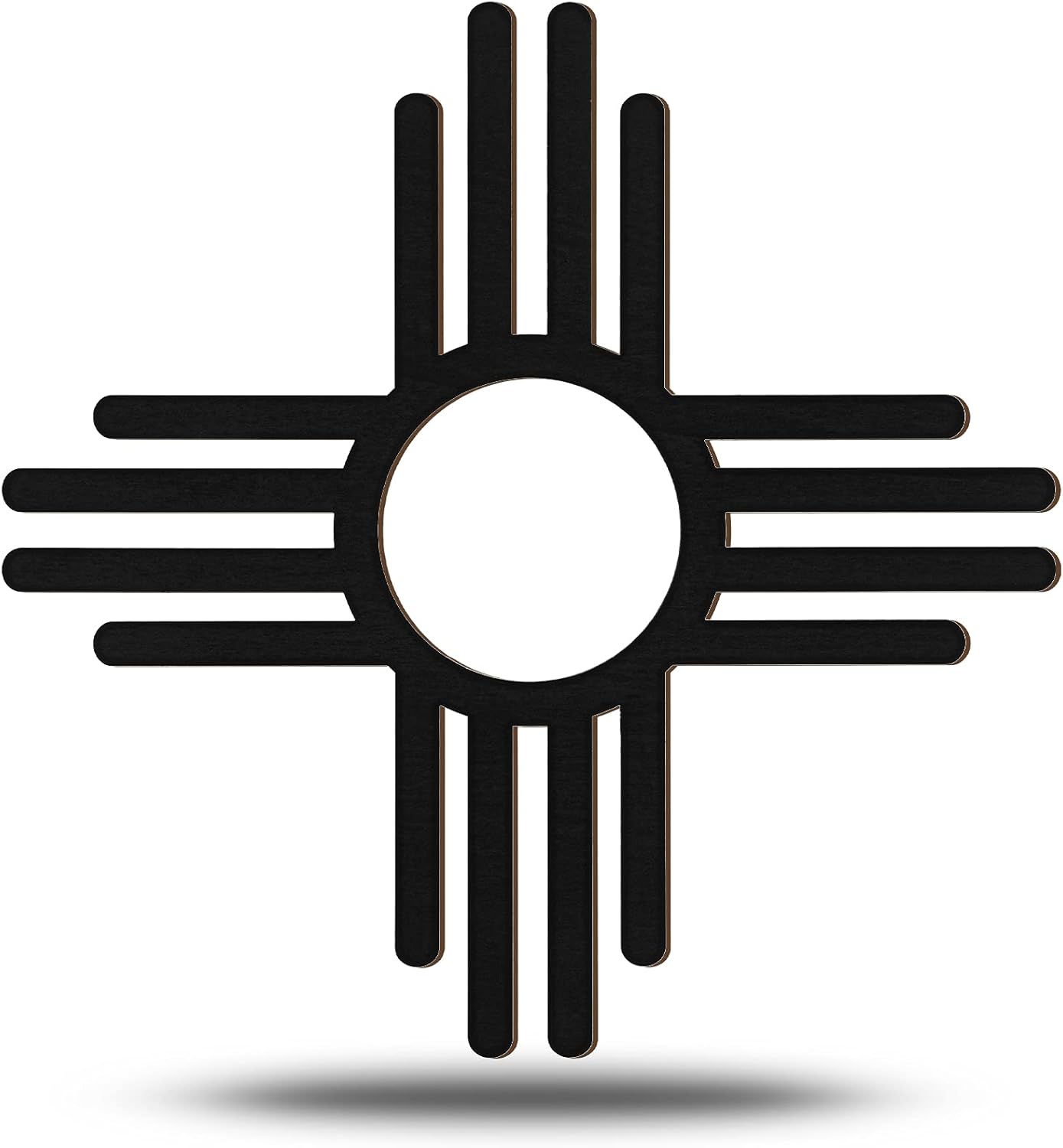 Plaques & Wall Art - Outdoor Zia Sun Wall Art Decor Large Wooden Hanging Ancient Zia Sun Symbol Spiritual Meditation Backyard Decor Wall Artwork Zia Sun Ornament for Farmhouse Patio Indoor Door Home Decor Accents, Black