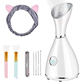 Totexil Facial Steamer for Facial Deep Cleaning, Moisturize, Unclog Pores, Face Spa, Nano Ionic Humidifier, Home Facial Warm Mist Face Steamer with Blackhead Removal Kit, Brush, Hair Band