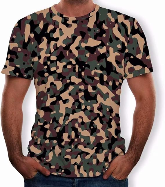 Amazon Tシャツ メンズ 半袖 生地 迷彩 Tシャツ 3dプリント 夏服 カジュアル 原宿系 創意デザイン 男女兼用 Tシャツ カットソー 通販