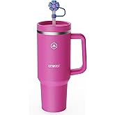 ICEWATER Horizon- 40 oz Tumbler with Lid and Straw | 100% Leak Proof Insulated Tumbler with Handle,Cup Holder Friendly,Water Bottle for Coffee,Keep Cold for up 36 Hours (Raspberry Vibes)