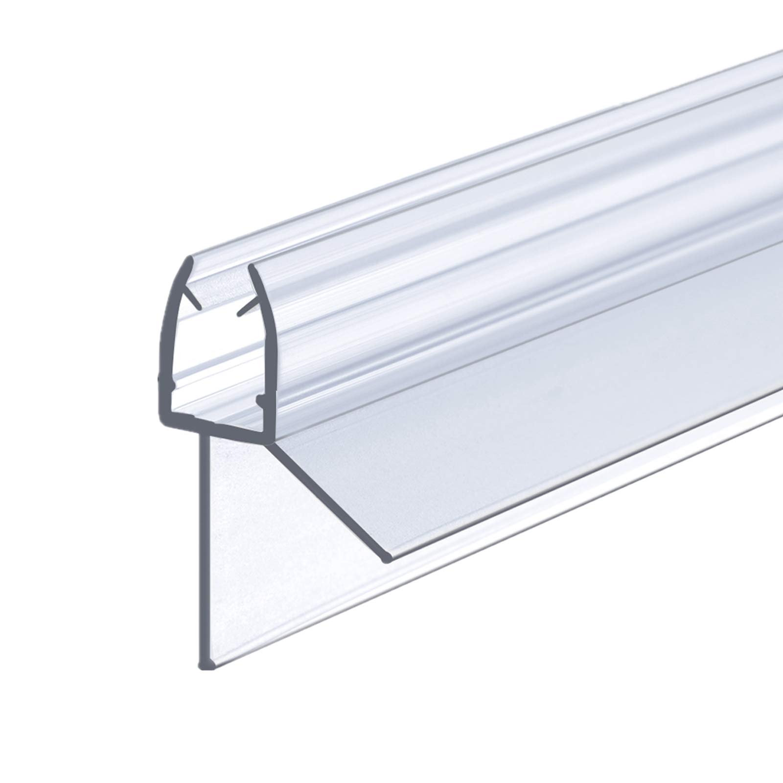 IMPTS Shower Door Seal, 100 cm Shower Seal for 5 mm, 6 mm Glass Thickness, Seal Shower Cubicle Water Repellent Splash Guard Sealing Piping - Transparent