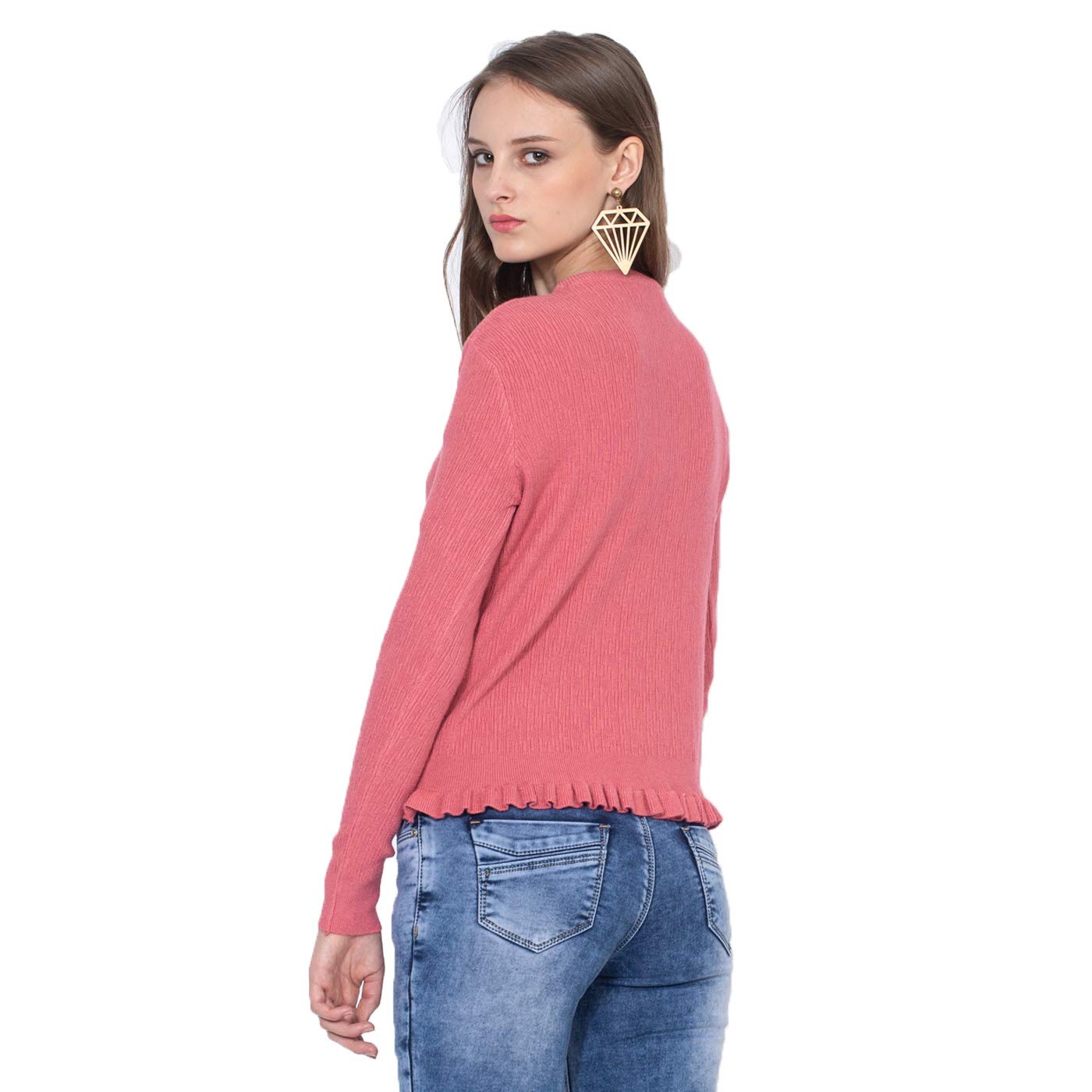 global republic knit fabric regular fit ladies cardigan