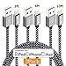BCXY Lightning Cable iPhone Cable, 3Pack 3FT/6FT/10FT iPhone Charger Cable Nylon Braided for Lightning to USB Charger Cord, Certified iPhone X/8/8 Plus/7/7 Plus/6/6 Plus/5/5S Syncing Data Cable