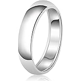 Tioneer Sterling Silver Modern Twist Cubic Zirconia Design 6 mm Wedding Band Ring