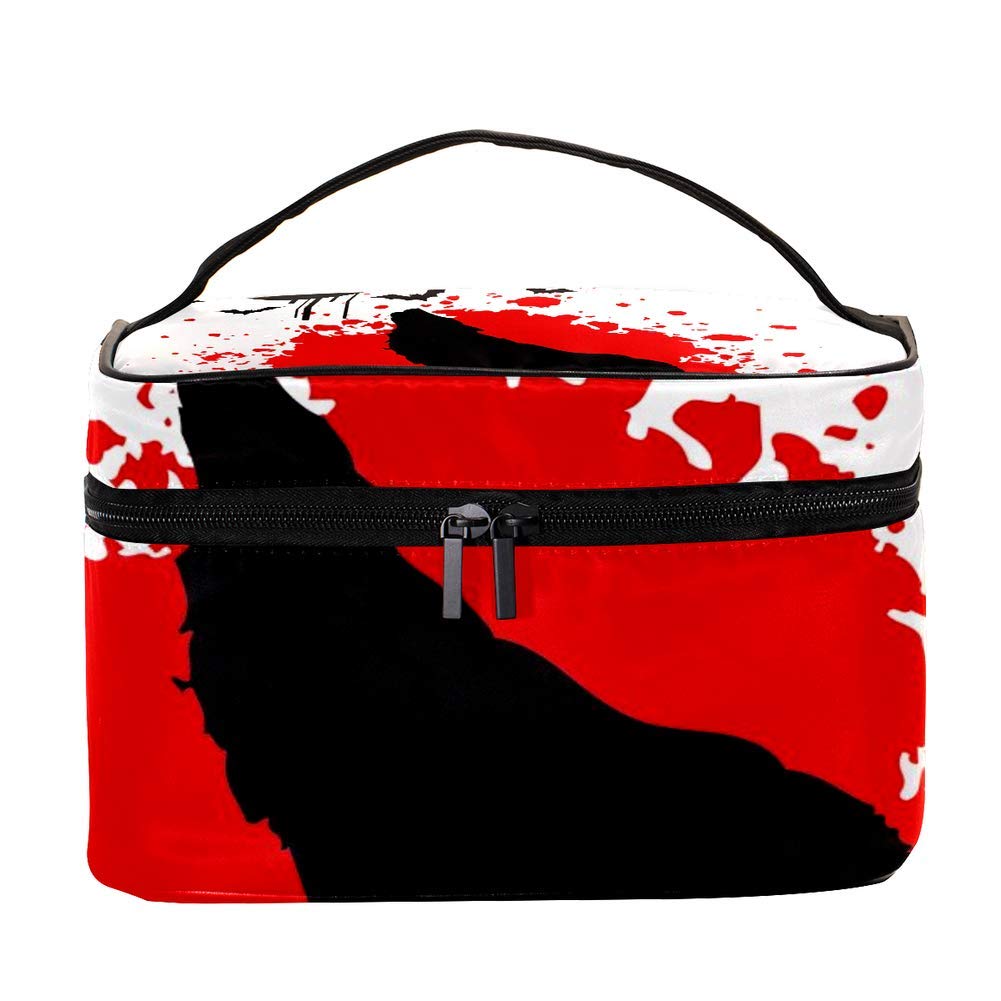 Wolf And Bats Women Portable Travel Accessories with Mesh Pocket Makeup Cosmetic Bags Storage Organizer Multifunction Case