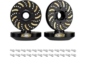 GLOBACT Black Brass Extended Wheel Weights Hubs 252g Counterweight Set 9mm Extended Hex hub for 1/10 Trx4 Trx6 Axial SCX10 II III Redcat GEN7 GEN8 1.9inch 2.2inch Wheel Rims Upgrade Parts (4Pcs)